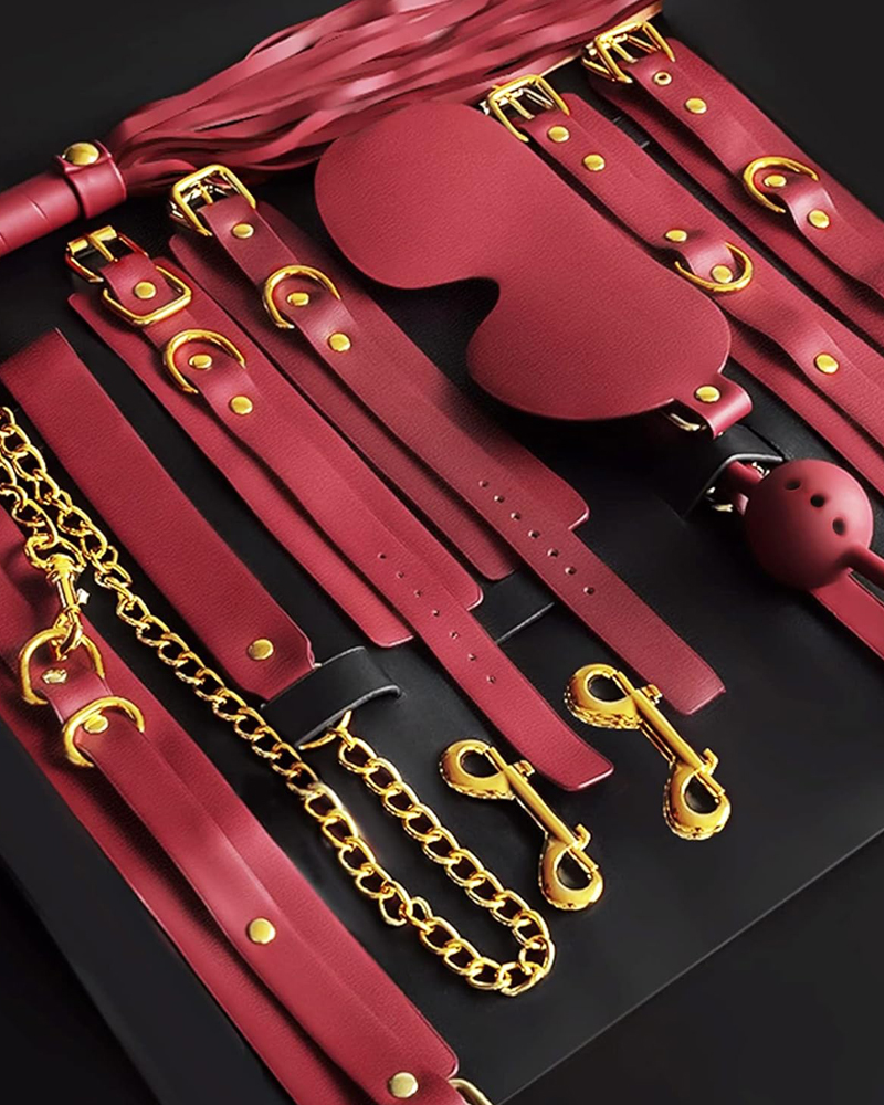 Leather Bondage Restraint Set